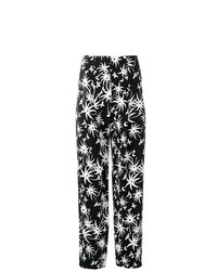 Черно-белые широкие брюки с принтом от Lanvin
