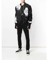 Мужской черно-белый бомбер с принтом от Mjb