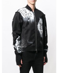 Мужской черно-белый бомбер с принтом от Mjb