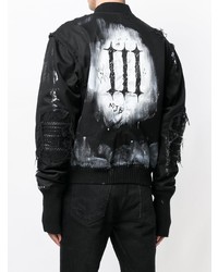 Мужской черно-белый бомбер с принтом от Mjb