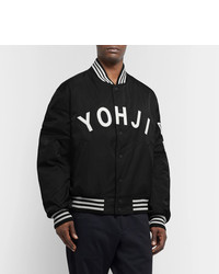 Мужской черно-белый бомбер с принтом от Y-3