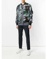 Мужской черно-белый бомбер с принтом от Oamc