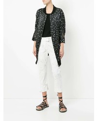 Женский черно-белый бомбер с принтом от Ann Demeulemeester