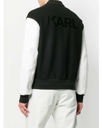 Мужской черно-белый бомбер от Karl Lagerfeld