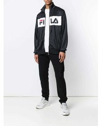 Мужской черно-белый бомбер от Fila