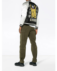 Мужской черно-белый бомбер от Wacko Maria