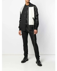 Мужской черно-белый бомбер от Rick Owens