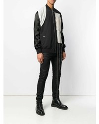 Мужской черно-белый бомбер от Rick Owens