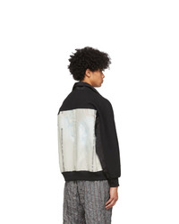 Мужской черно-белый бомбер от Kanghyuk