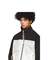 Мужской черно-белый бомбер от Kanghyuk