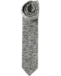 Черно-белый вязаный галстук