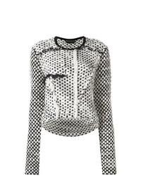 Женский черно-белый вязаный свитер от Rochas