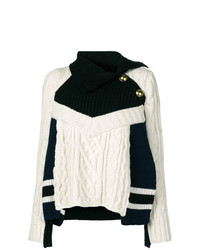 Женский черно-белый вязаный свитер от Sacai