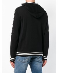 Мужской черно-белый вязаный худи от Dolce & Gabbana