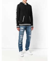 Мужской черно-белый вязаный худи от Dolce & Gabbana