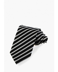 Мужской черно-белый галстук в вертикальную полоску от Churchill accessories