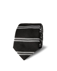 Мужской черно-белый галстук в горизонтальную полоску