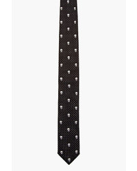 Мужской черно-белый галстук в горошек от Alexander McQueen