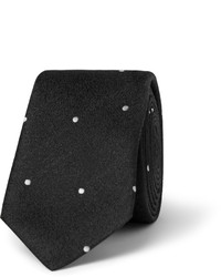 Мужской черно-белый галстук в горошек от Saint Laurent