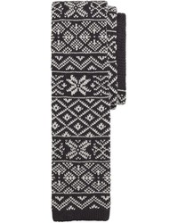 Черно-белый галстук с жаккардовым узором