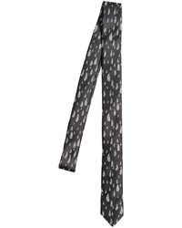 Черно-белый галстук с принтом