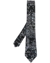 Мужской черно-белый галстук с принтом от Versace