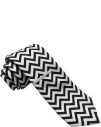 Черно-белый галстук с узором зигзаг