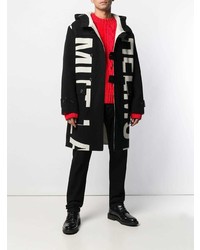 Мужской черно-белый дафлкот от Helmut Lang