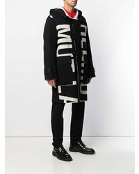 Мужской черно-белый дафлкот от Helmut Lang