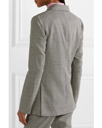 Женский черно-белый двубортный пиджак с узором "гусиные лапки" от SIMON MILLE