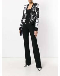 Женский черно-белый кардиган с принтом от Balmain