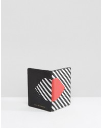 Черно-белый кожаный клатч в вертикальную полоску от Lulu Guinness