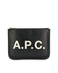 Черно-белый кожаный клатч с принтом от A.P.C.