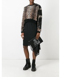 Черно-белый кожаный клатч с принтом от Givenchy