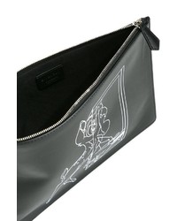 Черно-белый кожаный клатч с принтом от Givenchy