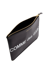 Черно-белый кожаный клатч с принтом от Comme des Garcons Wallets