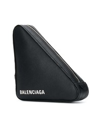 Черно-белый кожаный клатч с принтом от Balenciaga