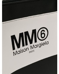 Черно-белый кожаный клатч с принтом от MM6 MAISON MARGIELA