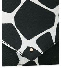 Черно-белый кожаный клатч с принтом от Sara Battaglia
