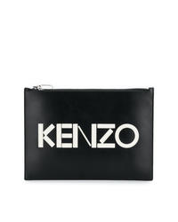 Черно-белый кожаный клатч с принтом от Kenzo