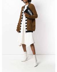 Черно-белый кожаный клатч с принтом от Moschino