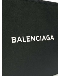 Черно-белый кожаный клатч с принтом от Balenciaga