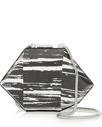 Черно-белый кожаный клатч с принтом от MCQ