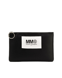 Черно-белый кожаный клатч с принтом от MM6 MAISON MARGIELA