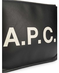 Черно-белый кожаный клатч с принтом от A.P.C.