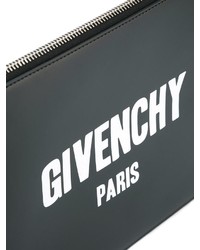 Черно-белый кожаный клатч с принтом от Givenchy