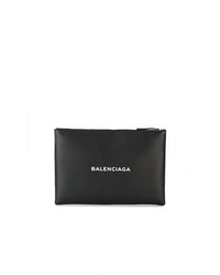Мужской черно-белый кожаный мужской клатч с принтом от Balenciaga