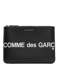 Мужской черно-белый кожаный мужской клатч с принтом от Comme des Garcons Wallets