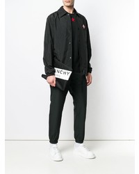 Мужской черно-белый кожаный мужской клатч с принтом от Givenchy