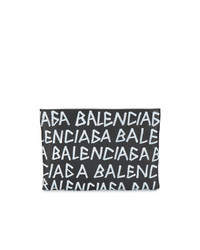 Мужской черно-белый кожаный мужской клатч от Balenciaga